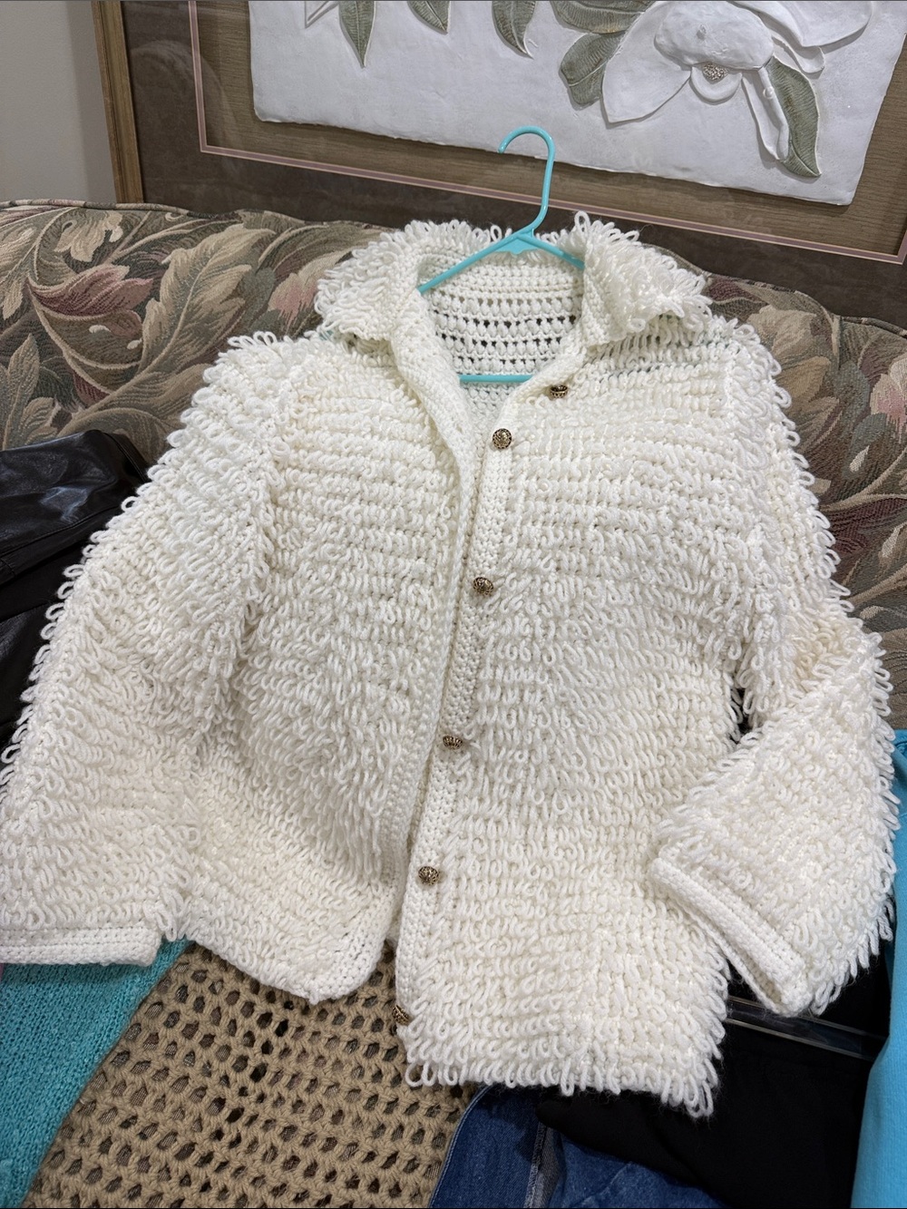 knitted crocheted type beautiful mint condition sweater